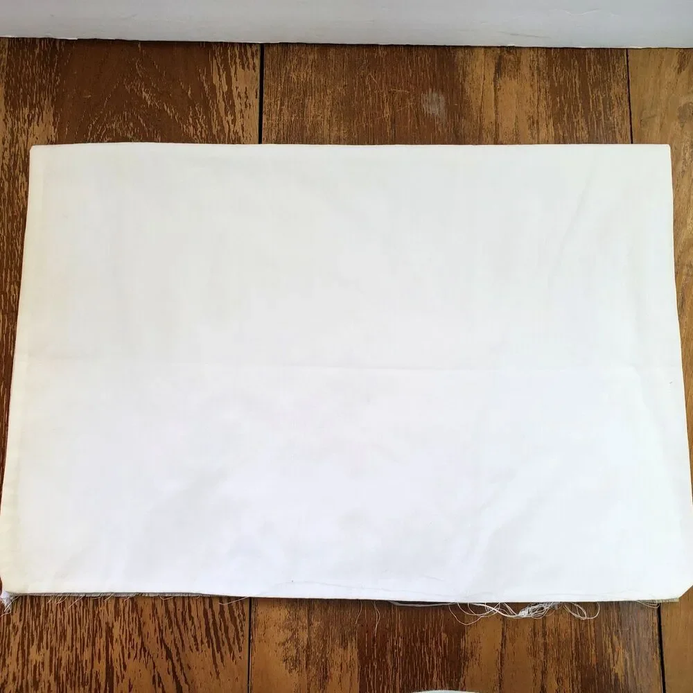 Vintage Hand Embroidered Floral Pillowcases White Cotton Pair 2 Cottagecore